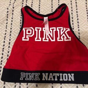 PINK Victoria's Secret Red and Black Sports bra